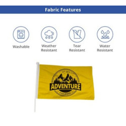 Car Flags Package, Economy Single Sided printing (18" x 12")