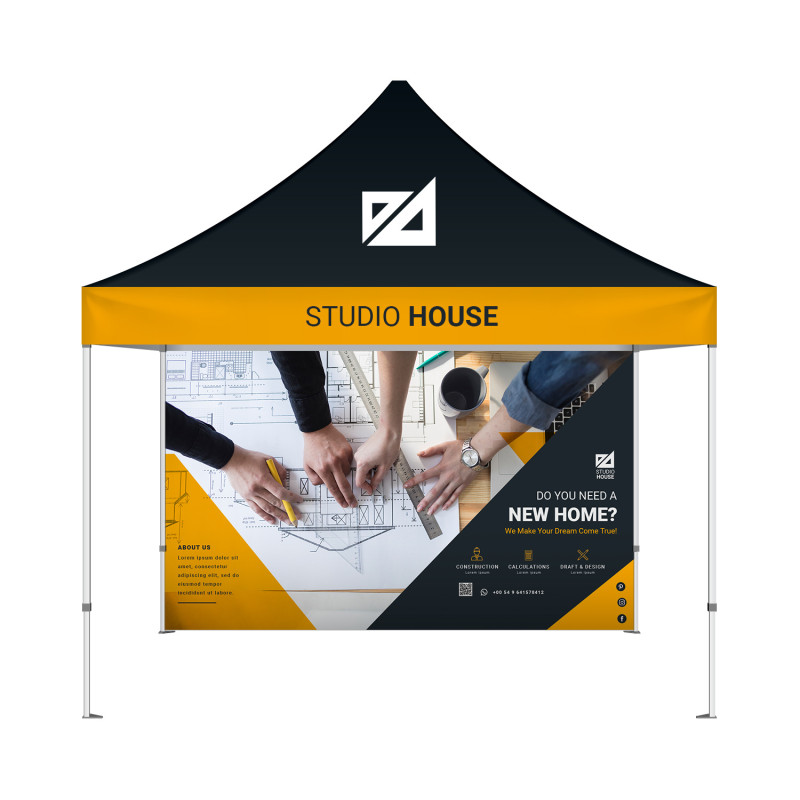 10' Custom Aluminum Canopy Tent Package with Single Sided Backwall