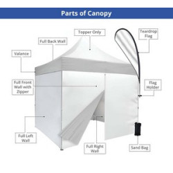10' Steel Custom Canopy Tent – Basic Trade Show Kit with Back Wall & Half Sides