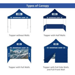 10' Steel Custom Canopy Tent – Basic Trade Show Kit with Back Wall & Half Sides