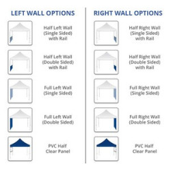 10' Steel Custom Canopy Tent – Basic Trade Show Kit with Back Wall & Half Sides