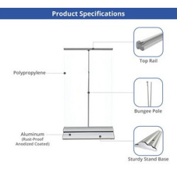 Silverstep Tabletop 24'' Retractable Banner Stand Package with SilverStep Light (24" x 54")