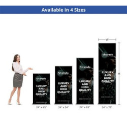 Silverstep Tabletop 24'' Retractable Banner Stand Package with SilverStep Light (24" x 54")