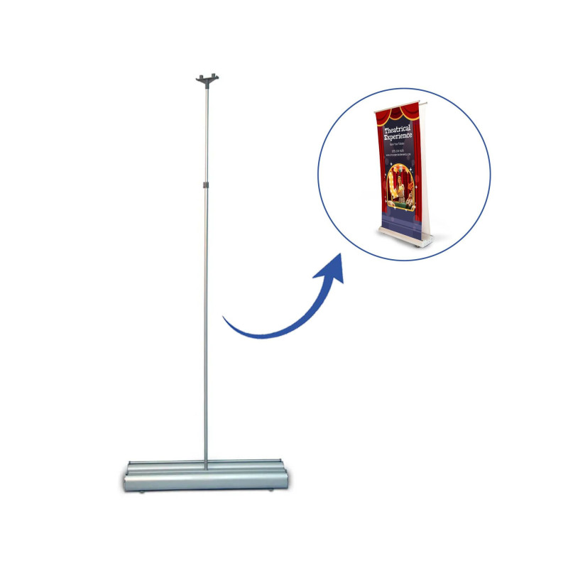 Double sided retractable banner stand - Hardware only (30" x 78")