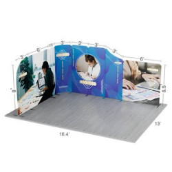 16.4x13' Magnetic Modular Fabric Displays - L Shape (Single Sided)