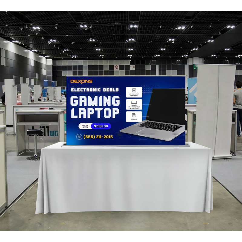 Silverstep Tabletop 60" Retractable Banner Stand - Premium Greyback (Graphic only)