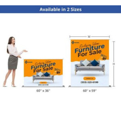 Silverstep Tabletop 60" Retractable Banner Stand - Premium Greyback (Graphic only)