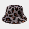 New Plush Leopard Pattern Bucket Hat Winter