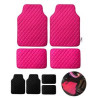 4 Pieces of Luxurious Pink Sparkling Leather Car Mats