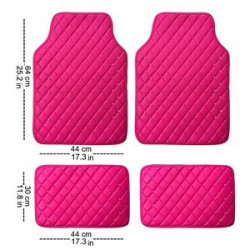 4 Pieces of Luxurious Pink Sparkling Leather Car Mats