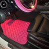 4 Pieces of Luxurious Pink Sparkling Leather Car Mats