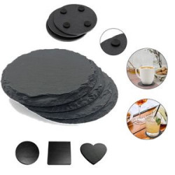 Black Slate Stone Coasters
