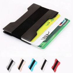 Metal RFID Blocking Wallet with Cash Strap