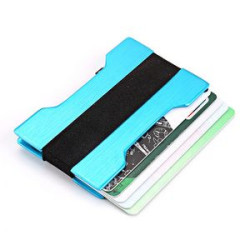 Metal RFID Blocking Wallet with Cash Strap