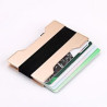 Metal RFID Blocking Wallet with Cash Strap