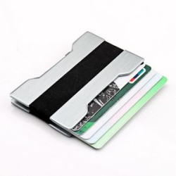 Metal RFID Blocking Wallet with Cash Strap