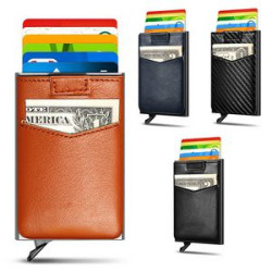 Leather Lining Rfid Blocking Credit Card Holder