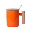 12Oz Ceramic Coffee Mug With Lid And Spoon