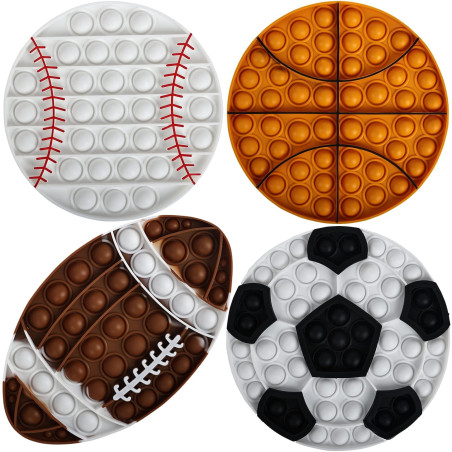 Silicone Pop Bubble Football Rugby Soccer Sensory Fidget Toy