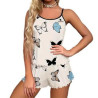 Butterfly Print Pajama Set for Women
