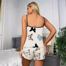 Butterfly Print Pajama Set for Women