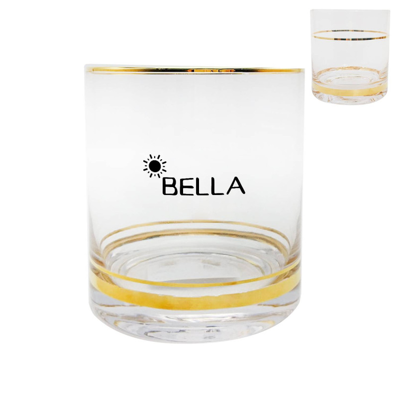 Household whiskey gold-edged glass
