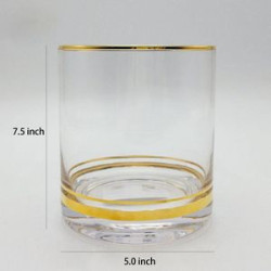 Household whiskey gold-edged glass