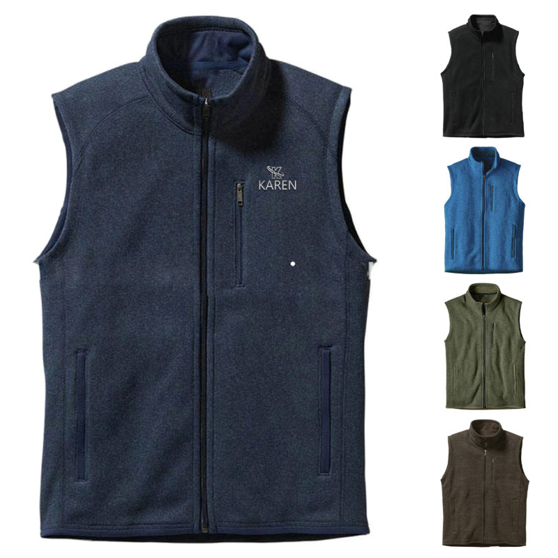 Outdoor Slim Full Zip Sleeveless Fleece Vest