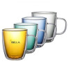 12 Oz Colored Double Walled Glass Coffee Mugs