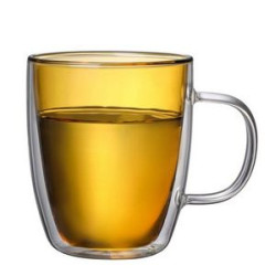 12 Oz Colored Double Walled Glass Coffee Mugs