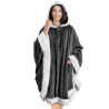 Poncho Hooded Blanket Wrap with Pockets Sherpa Fleece