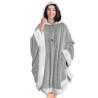 Poncho Hooded Blanket Wrap with Pockets Sherpa Fleece