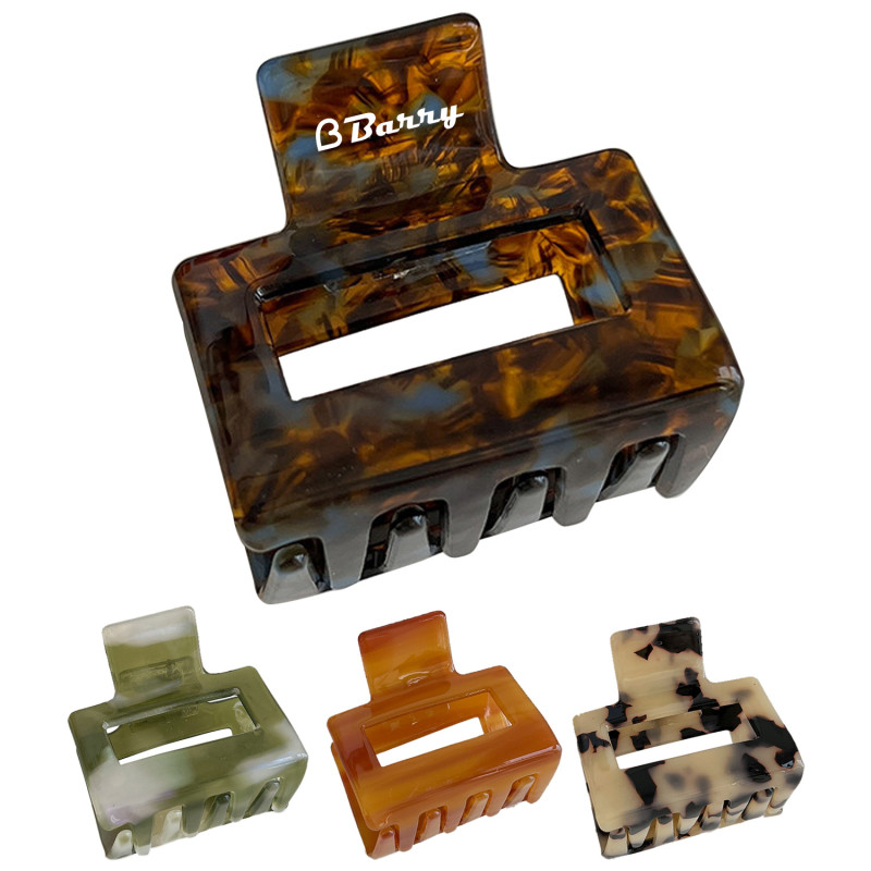 Plastic Small square acetate hair clip