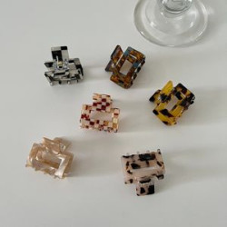 Plastic Small square acetate hair clip