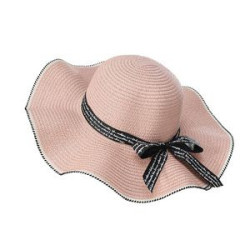 Women's bow straw sun hat