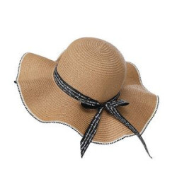 Women's bow straw sun hat