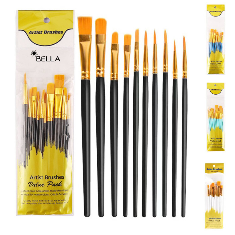 Plastic Set of 10 pole oil brushes