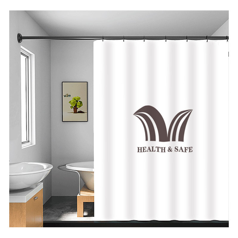 Polyester Fabric Shower Curtain Bathroom 31.5" W x 70.9" H