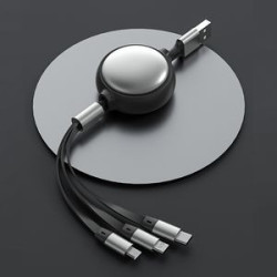 3 in 1 Multi USB Retractable Charger Cable 3A Multiple Cord