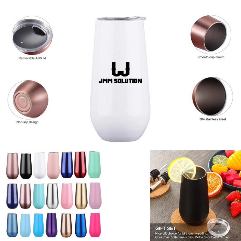 Stemless Champagne Flutes Double-insulated Tumbler