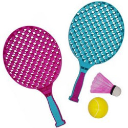 Tennis Racket Set With Sponge Ball & Bounce Shuttlecock Kit