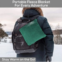2 In 1 Fleece Travel Blanket W/ Stuffable Pillowcase