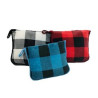 2 In 1 Fleece Travel Blanket W/ Stuffable Pillowcase