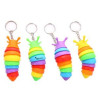 Caterpillar squishy stress reliever keychain with closure