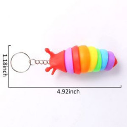 Caterpillar squishy stress reliever keychain with closure