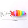 Caterpillar squishy stress reliever keychain with closure