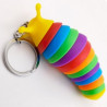 Caterpillar squishy stress reliever keychain with closure