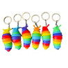 Caterpillar squishy stress reliever keychain with closure