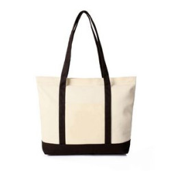 Open Top Heavy Duty Deluxe Tote Bag With Outer Pocket