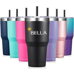 30Oz Stainless Steel Tumbler Insulated Cup With Lid & Straw